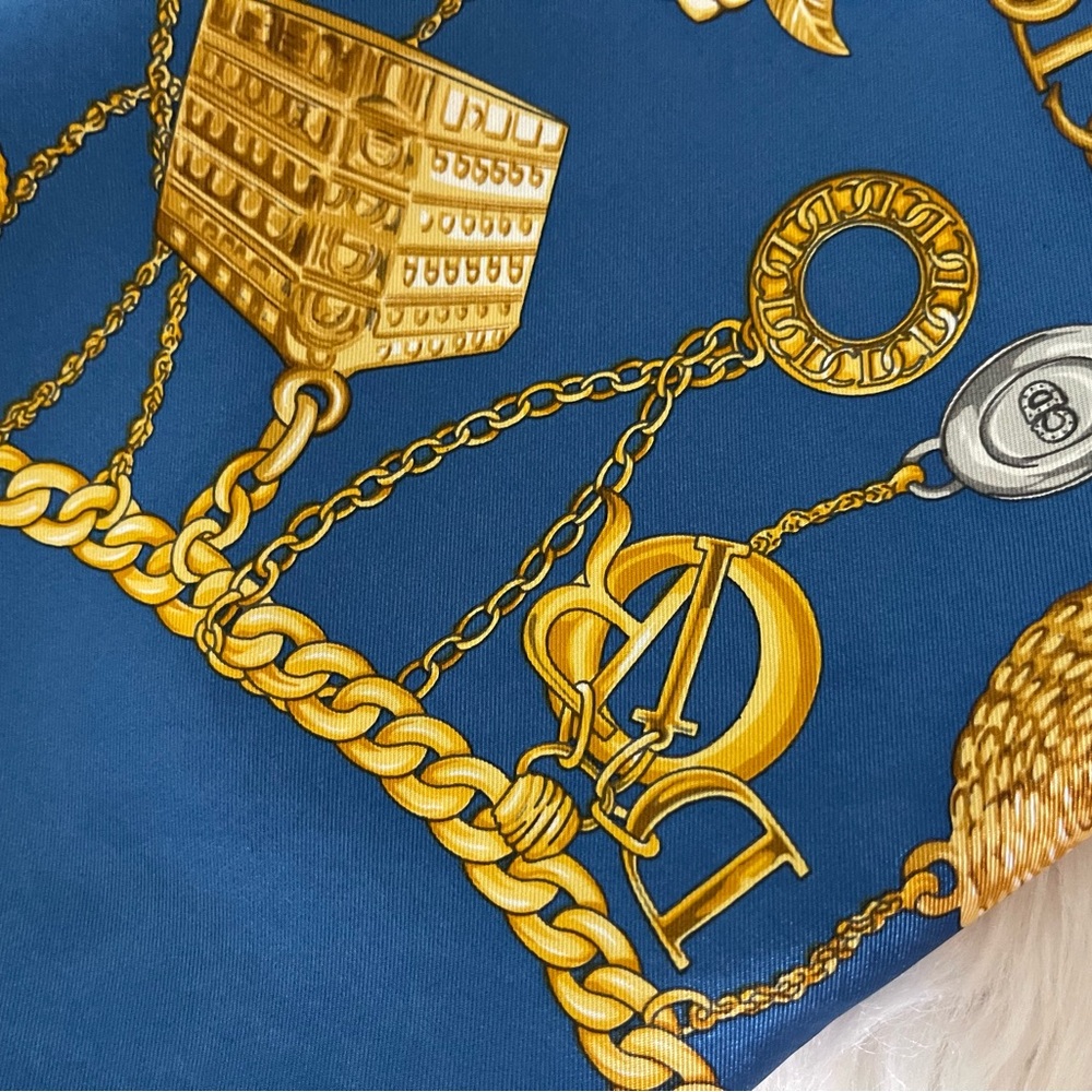Christian Dior Blue and Gold Scarf - Picture 11 of 16